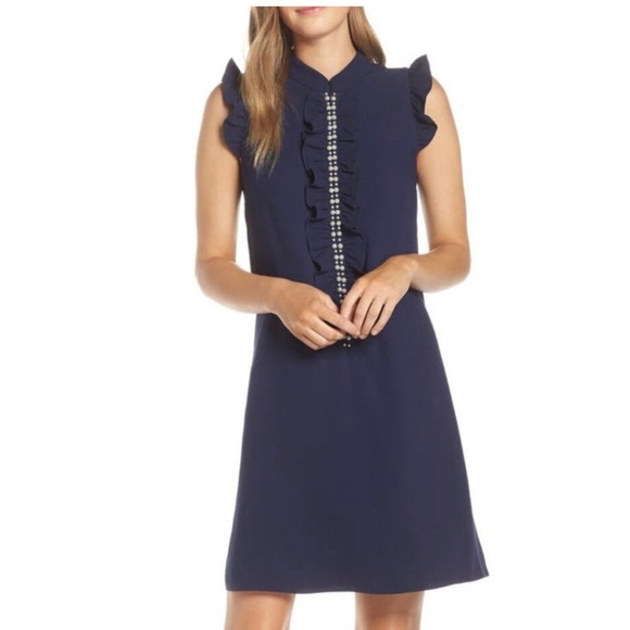 Lilly Pulitzer Dresses & Skirts - Lily Pulitzer Adalee Shift Dress True Navy Pearl Front Size 8